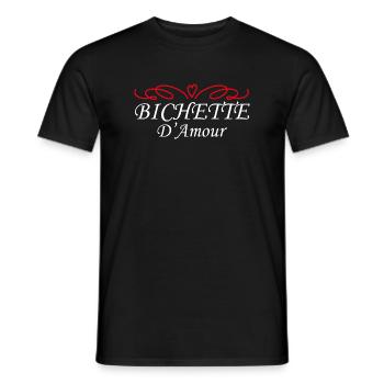Bichette d'amour cadeau fête des mères maman - T-shirt homme - noir - Devant - AI Model Male 178 light (178cm)