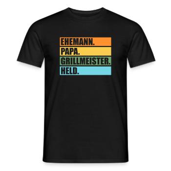 Grillmeister Papa Grillmeister Papa Geschenk - Männer T-Shirt - Schwarz - Vorne - AI Model Male 178 light (178cm)