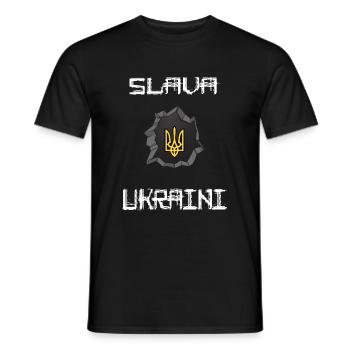 UKRAINE Symbol der Helden SLAVA UKRAINI - Männer T-Shirt - Schwarz - Vorne - AI Model Male 178 light (178cm)