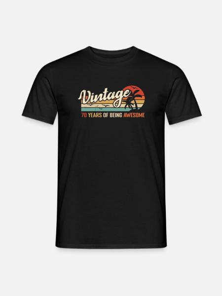 70 años Retro Vintage Regalo de cumpleaños 70 años - Camiseta hombre - negro