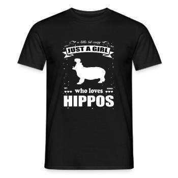 Just a Girl who loves Nilpferde Outfit - Männer T-Shirt - Schwarz - Vorne - AI Model Male 178 light (178cm)