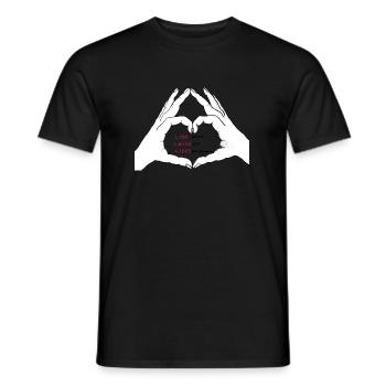 Hands form a heart. Live, laugh, love - Men's T-Shirt - black - Front - AI Model Male 178 light (178cm)