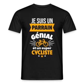 Parrain génial et super cycliste Vélo Cyclisme - T-shirt homme - noir - Devant - AI Model Male 178 light (178cm)