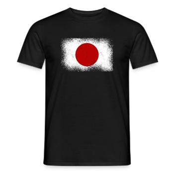 Drapeau du Japon utilisé Look Nihon Drapeau japonais - T-shirt homme - noir - Devant - AI Model Male 178 light (178cm)