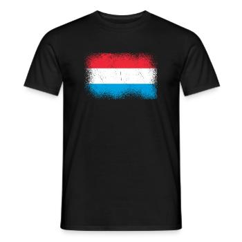 Drapeau luxembourgeois Drapeau luxembourgeois Accueil - T-shirt homme - noir - Devant - AI Model Male 178 light (178cm)
