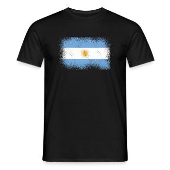 Drapeau de l’Argentine Amérique du Sud Drapeau argentin - T-shirt homme - noir - Devant - AI Model Male 178 light (178cm)