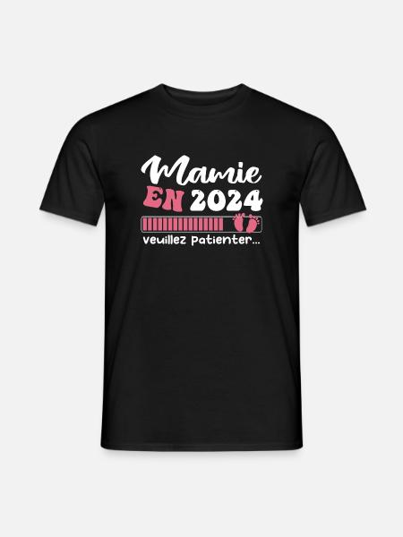 Mamie en 2024 | Cadeau future mamie 2024 Cadeau - T-shirt homme - noir
