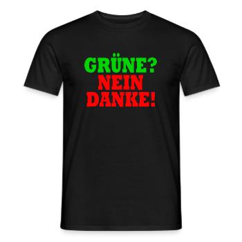 grüne nein danke - Männer T-Shirt - Schwarz - Vorne - AI Model Male 178 light (178cm)