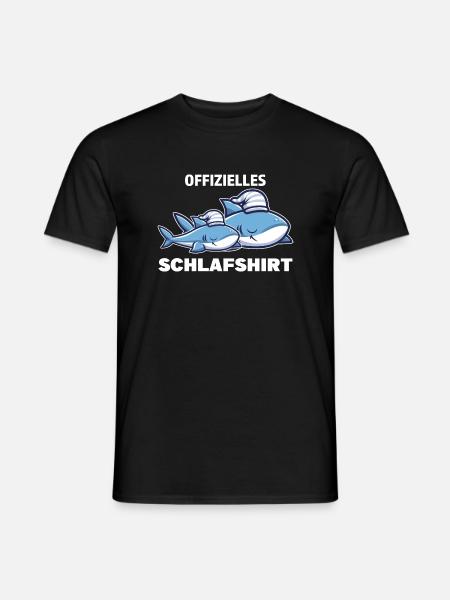 Schlafanzug Hai Haie Geschenk - Männer T-Shirt - Schwarz