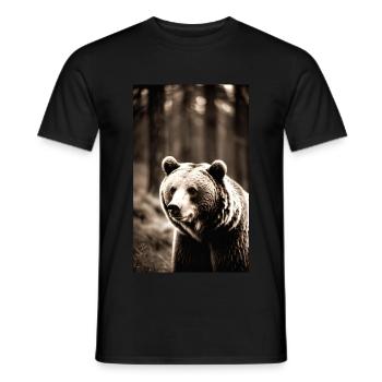Bear | Brown Bear | Grizzly Bear | Animals - Men's T-Shirt - black - Front - AI Model Male 178 light (178cm)