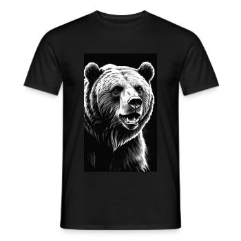 Bear | Brown Bear | Grizzly Bear | Animals - Men's T-Shirt - black - Front - AI Model Male 178 light (178cm)