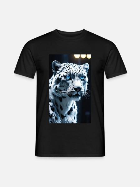 Schneeleopard | Leopard | Raubtier - Männer T-Shirt - Schwarz