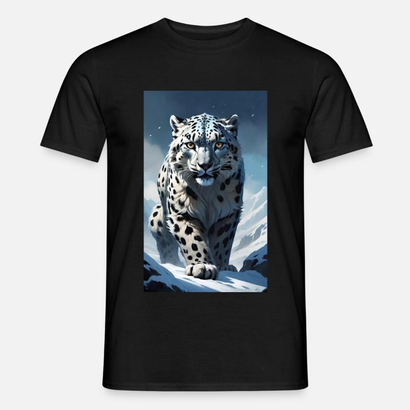 Schneeleopard | Leopard | Raubtier - Männer T-Shirt - Schwarz