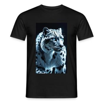 Léopard des neiges | Léopard | Prédateur - T-shirt homme - noir - Devant - AI Model Male 178 light (178cm)