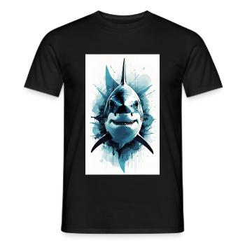 Shark | Great White Shark | Sea Creature | Fish - Men's T-Shirt - black - Front - AI Model Male 178 light (178cm)