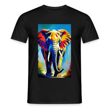 Elefant | Wildtier | Afrika | Kindermotive - Männer T-Shirt - Schwarz - Vorne - AI Model Male 178 light (178cm)