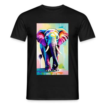 Elefant | Wildtier | Afrika | Kindermotive - Männer T-Shirt - Schwarz - Vorne - AI Model Male 178 light (178cm)
