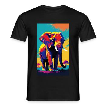 Elefant | Wildtier | Afrika | Kindermotive - Männer T-Shirt - Schwarz - Vorne - AI Model Male 178 light (178cm)