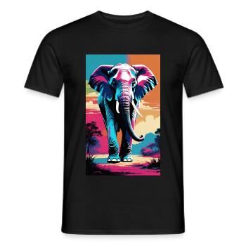 Elefant | Wildtier | Afrika | Kindermotive - Männer T-Shirt - Schwarz - Vorne - AI Model Male 178 light (178cm)