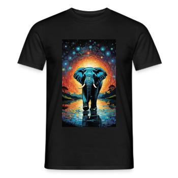 Elefant | Wildtier | Afrika | Kindermotive - Männer T-Shirt - Schwarz - Vorne - AI Model Male 178 light (178cm)
