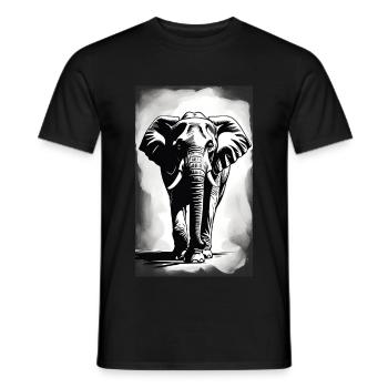 Elefant | Wildtier | Afrika | Kindermotive - Männer T-Shirt - Schwarz - Vorne - AI Model Male 178 light (178cm)