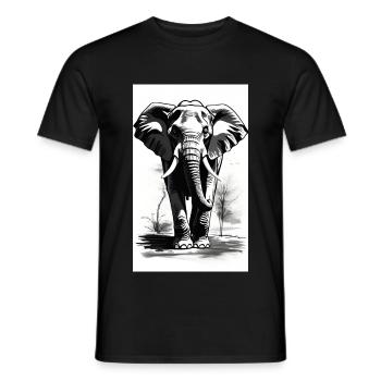 Elefant | Wildtier | Afrika | Kindermotive - Männer T-Shirt - Schwarz - Vorne - AI Model Male 178 light (178cm)