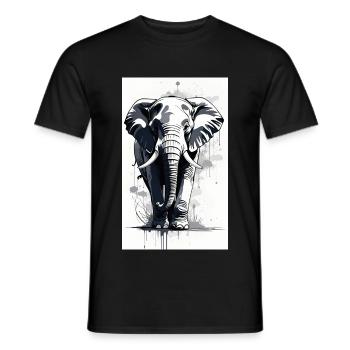 Elefant | Wildtier | Afrika | Kindermotive - Männer T-Shirt - Schwarz - Vorne - AI Model Male 178 light (178cm)