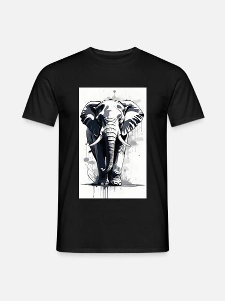 Elefant | Wildtier | Afrika | Kindermotive - Männer T-Shirt - Schwarz