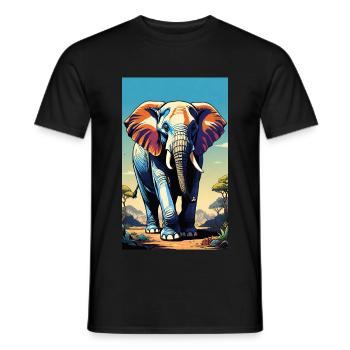 Elefant | Wildtier | Afrika | Kindermotive - Männer T-Shirt - Schwarz - Vorne - AI Model Male 178 light (178cm)