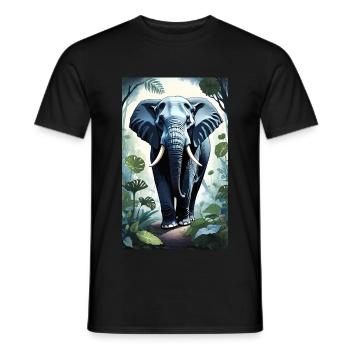 Elefant | Wildtier | Afrika | Kindermotive - Männer T-Shirt - Schwarz - Vorne - AI Model Male 178 light (178cm)
