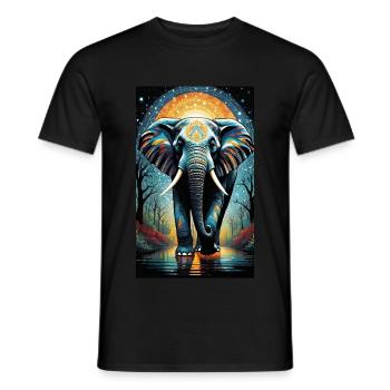 Elefant | Wildtier | Afrika | Kindermotive - Männer T-Shirt - Schwarz - Vorne - AI Model Male 178 light (178cm)