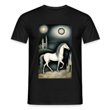Cheval | Équitation | Animaux | Monture | Coloré - T-shirt homme - noir - Devant - AI Model Male 178 light (178cm)
