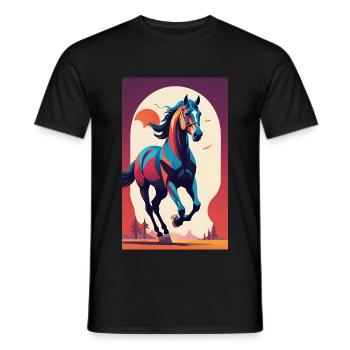 Cheval | Équitation | Animaux | Monture | Coloré - T-shirt homme - noir - Devant - AI Model Male 178 light (178cm)