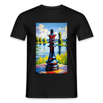 Échecs | Pièce d’échecs | Joueur d’échecs - T-shirt homme - noir - Devant - AI Model Male 178 light (178cm)