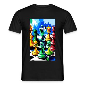 Échecs | Pièce d’échecs | Joueur d’échecs - T-shirt homme - noir - Devant - AI Model Male 178 light (178cm)