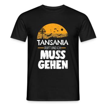 Tansania - Männer T-Shirt - Schwarz - Vorne - AI Model Male 178 light (178cm)