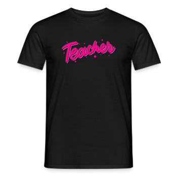 Teacher Retro Cute Teacher Design - Men's T-Shirt - black - Front - AI Model Male 178 light (178cm)