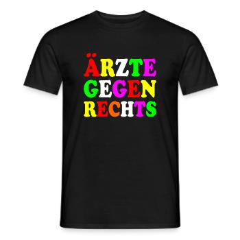 Ärzte gegen rechts - Männer T-Shirt - Schwarz - Vorne - AI Model Male 178 light (178cm)