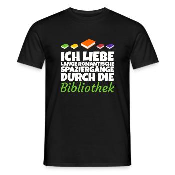 Romantische Spaziergänge durch die Bibliothek - Männer T-Shirt - Schwarz - Vorne - AI Model Male 178 light (178cm)