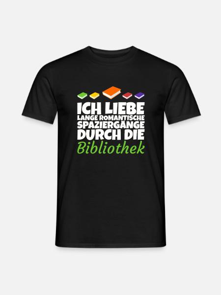 Romantische Spaziergänge durch die Bibliothek - Männer T-Shirt - Schwarz