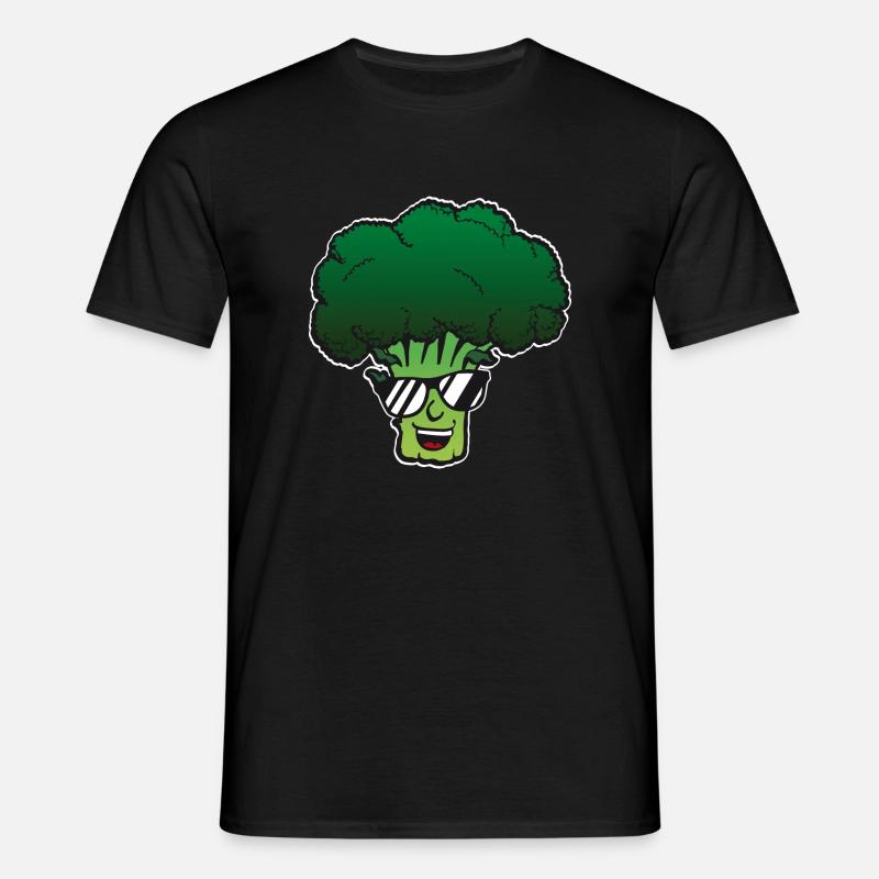 Broccoli mit Sonnenbrille - Männer T-Shirt - Schwarz
