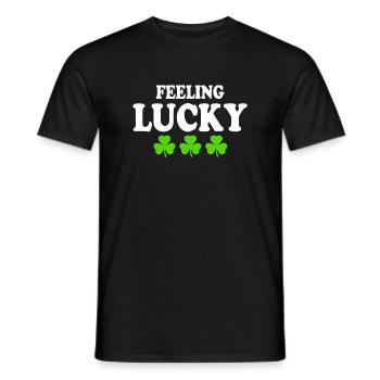 feeling lucky - Männer T-Shirt - Schwarz - Vorne - AI Model Male 178 light (178cm)