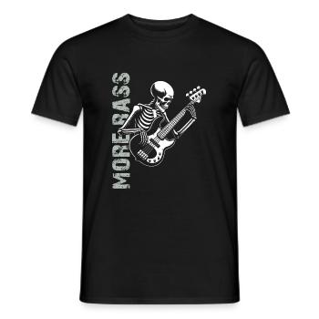 Plus Basse - Skeleton avec Basse - T-shirt homme - noir - Devant - AI Model Male 178 light (178cm)