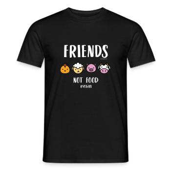 Friends Not Food #VEGAN - Men's T-Shirt - black - Front - AI Model Male 178 light (178cm)