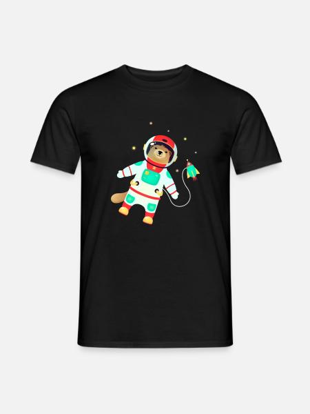 Otter Cosmonaut Suit - Otter Space - Men's T-Shirt - black