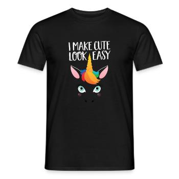 I Make Cute Look Easy - Unicorn - Männer T-Shirt - Schwarz - Vorne - AI Model Male 178 light (178cm)