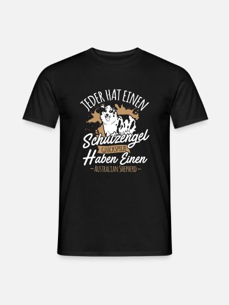Australian Shepherd Aussie Hund Glückspilz - Männer T-Shirt - Schwarz