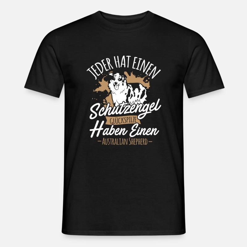 Australian Shepherd Aussie Hund Glückspilz - Männer T-Shirt - Schwarz