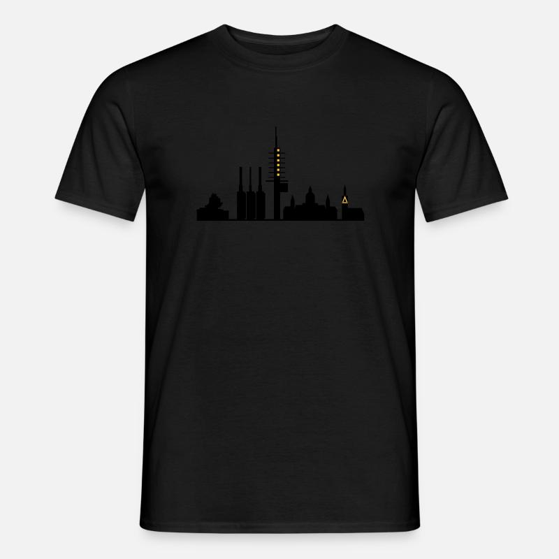 Hannover skyline - Männer T-Shirt - Schwarz