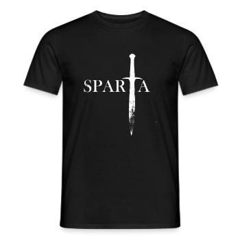 Sparta Schwert weiß - Männer T-Shirt - Schwarz - Vorne - AI Model Male 178 light (178cm)